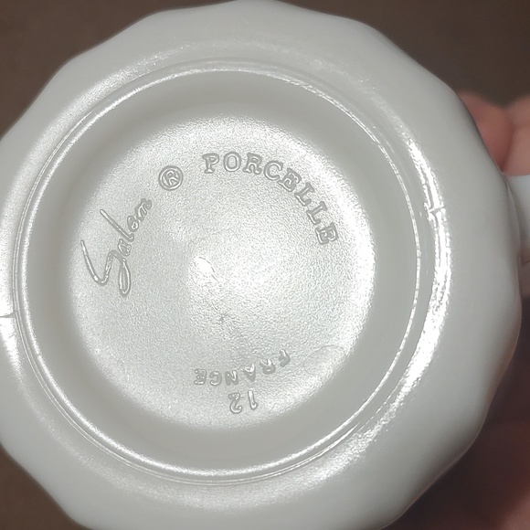 France Christmas Mugs Noel Wreath Tree 2 Sided Decor Vintage Salem Porcelle Set5 - Picture 5 of 6